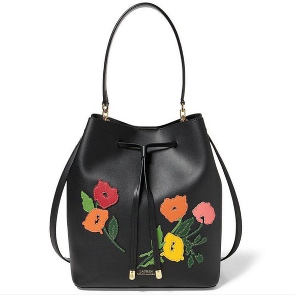 Lauren Ralph Lauren Handbags - Ralph Lauren | Debby Floral Leather Bucket Bag